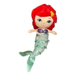 Disney Baby Ariel 12” Plush Doll Little Mermaid Sparkle Crinkle Tail with Sound